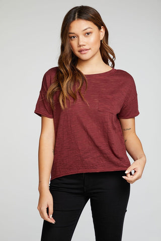 Chaser Brand Boxy Pocket Tee in Rioja - Taryn x Philip Boutique