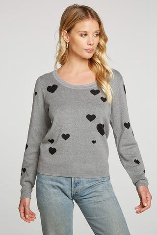 Chaser Brand Intarsia Hearts Pullover - Taryn x Philip Boutique