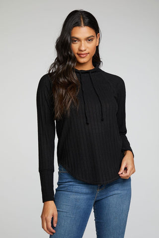 Chaser Brand Poor Boy Rib Funnel Neck Raglan Shirttail Pullover - Taryn x Philip Boutique