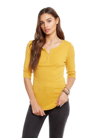 Chaser Brand Baby Rib 3/4 Sleeve Shirttail Henley - Taryn x Philip Boutique