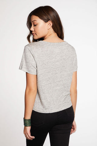 Chaser Brand Linen Jersey Cropped V-Neck Tee - Taryn x Philip Boutique