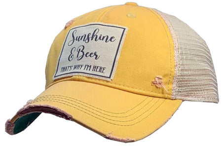 Sunshine & Beer That's Why I'm Here Trucker Hat Baseball - Taryn x Philip Boutique