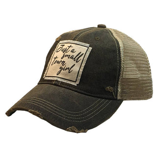 Just A Small Town Girl Distressed Trucker Cap - Taryn x Philip Boutique