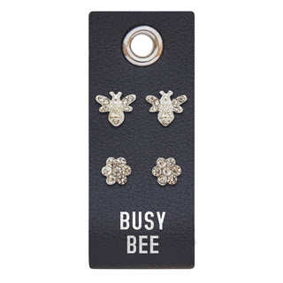 Santa Barbara Design Studio by Creative Brands - Silver Stud Earrings - Busy Bee