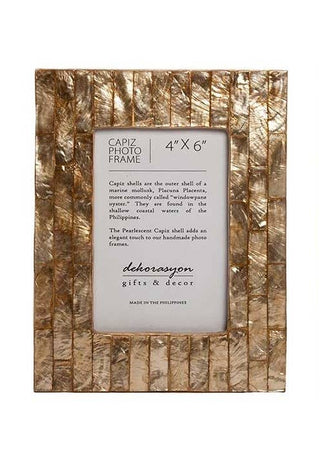 4x6 Capiz Picture Frame with Vertical Stripes - Taryn x Philip Boutique
