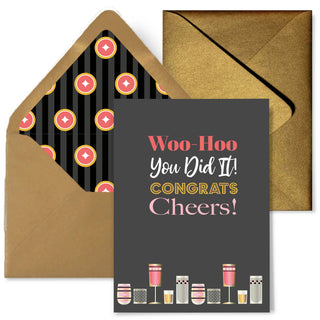 Mod Lounge Paper Company - Vintage Cocktail You Did It Congrats Card