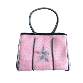 Neoprene Tote Bag Pink Star - Taryn x Philip Boutique