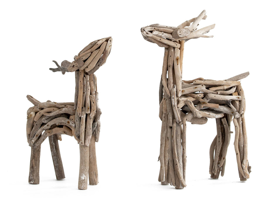 9" & 11" Driftwood Reindeer  (White Wash) - Taryn x Philip Boutique