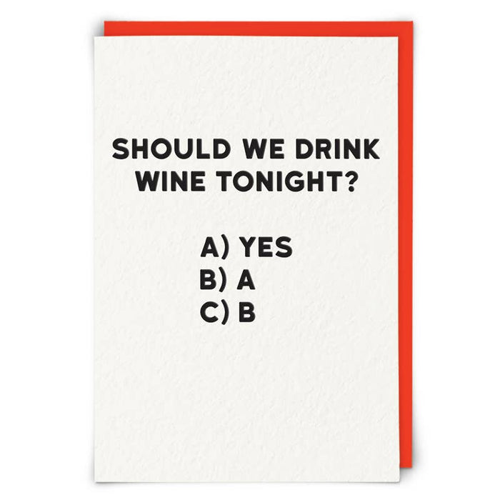 Wine tonight Greetings Card - Taryn x Philip Boutique