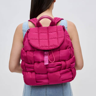 Sol and Selene - Perception Woven Nylon Backpack: Magenta