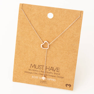 Dainty Heart Lariat Necklace - Taryn x Philip Boutique