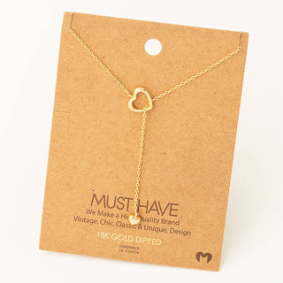 Dainty Heart Lariat Necklace - Taryn x Philip Boutique