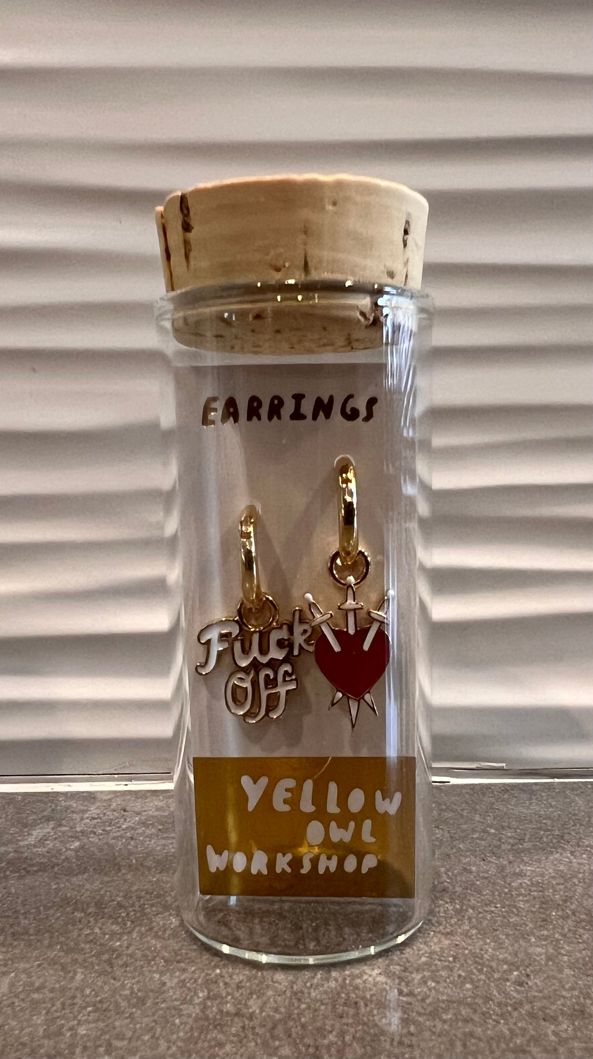 F*ck Off & Heart Hoop Earrings - Yellow Owl Workshop