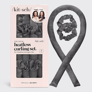 Satin Heatless Curling Set - Charcoal - Taryn x Philip Boutique