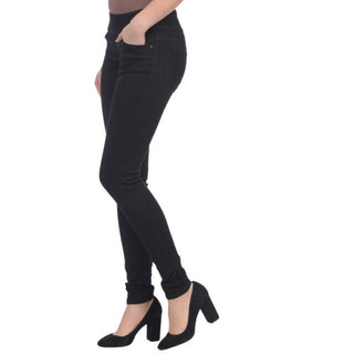 Lola Jeans Anna Mid-Rise Pull On Skinny Jeans in Black - Taryn x Philip Boutique
