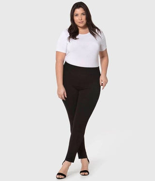 Lola Jeans Anna Ponte Mid-Rise Pull-On Ankle Pant in Black - Taryn x Philip Boutique