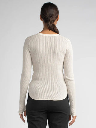 Margaret O'Leary Shirttail Waffle Vneck - Taryn x Philip Boutique