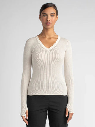 Margaret O'Leary Shirttail Waffle Vneck - Taryn x Philip Boutique