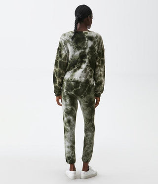 Michael Stars Ezra Tie Dye Sweatshirt in Dark Matcha - Taryn x Philip Boutique