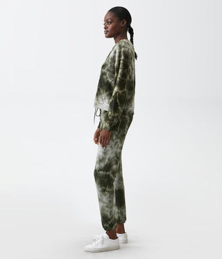 Michael Stars Ezra Tie Dye Sweatshirt in Dark Matcha - Taryn x Philip Boutique