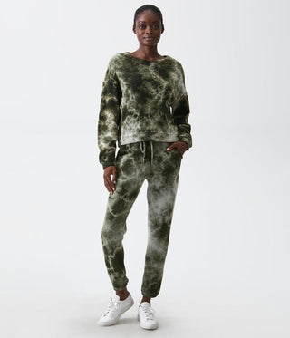 Michael Stars Ezra Tie Dye Sweatshirt in Dark Matcha - Taryn x Philip Boutique
