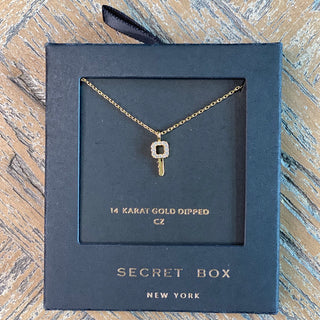 Gold and CZ Key Necklace - Taryn x Philip Boutique