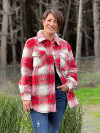 RD Style Plaid Woven Shirt Jacket - Taryn x Philip Boutique