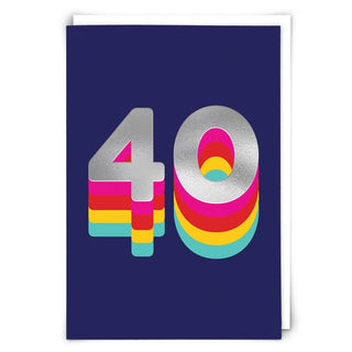 Navy 40 Birthday Card - Taryn x Philip Boutique