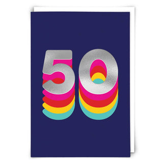 Navy 50 Birthday Card - Taryn x Philip Boutique