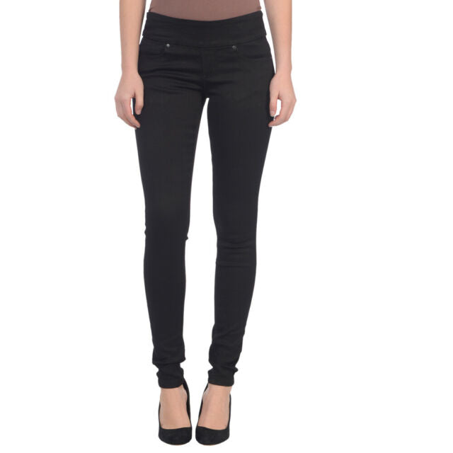 Lola Jeans Anna Mid-Rise Pull On Skinny Jeans in Black - Taryn x Philip Boutique