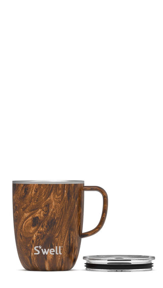 Stainless Steel Teakwood 12oz Mug with Handle - Taryn x Philip Boutique