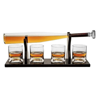 Baseball Bat Whiskey Decanter Set with 4 Baseball Glasses - Taryn x Philip Boutique