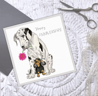 'Happy Anniversary' Gerbera Glow dog card - Taryn x Philip Boutique