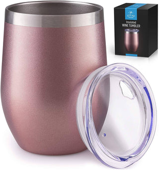 Zulay Kitchen 12oz Insulated Wine Tumbler With Lid - Taryn x Philip Boutique